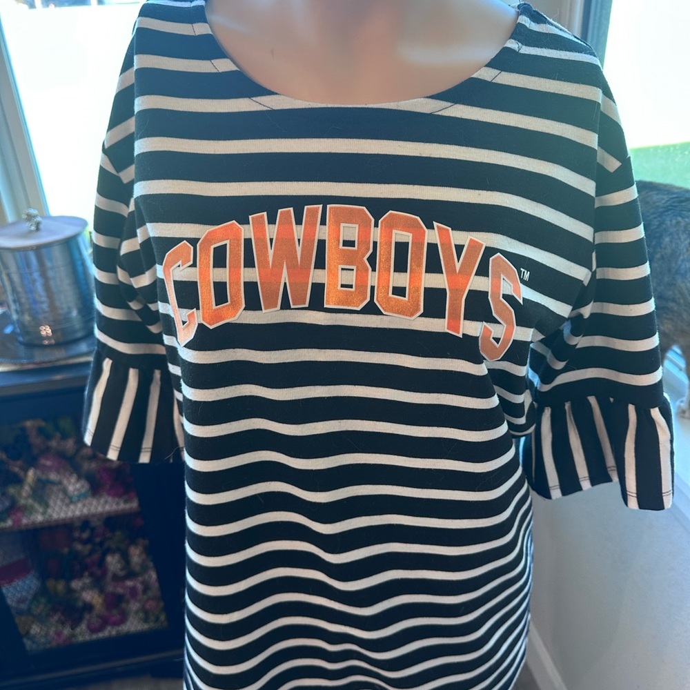 Cowboys Striped Women’s Shirt - Black and White